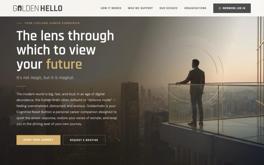 Screenshot of the live Golden Hello site