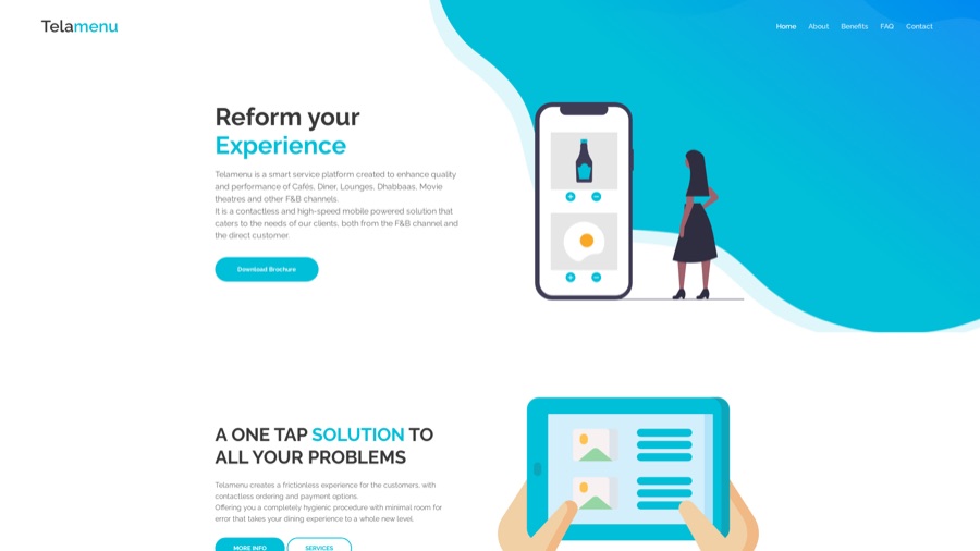 Screenshot of the Telamenu site